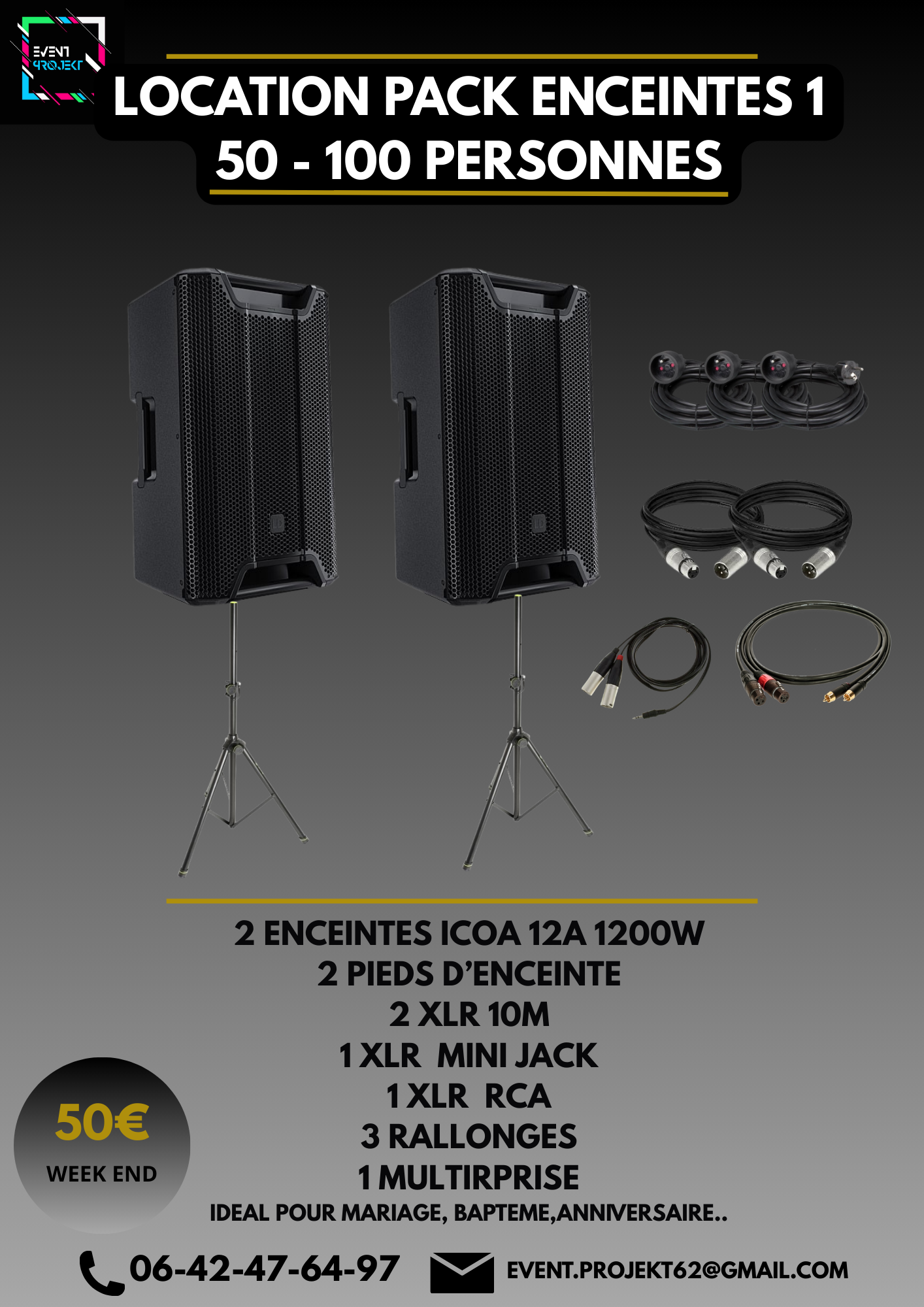 Location pack son 1 50 a 100 personnes