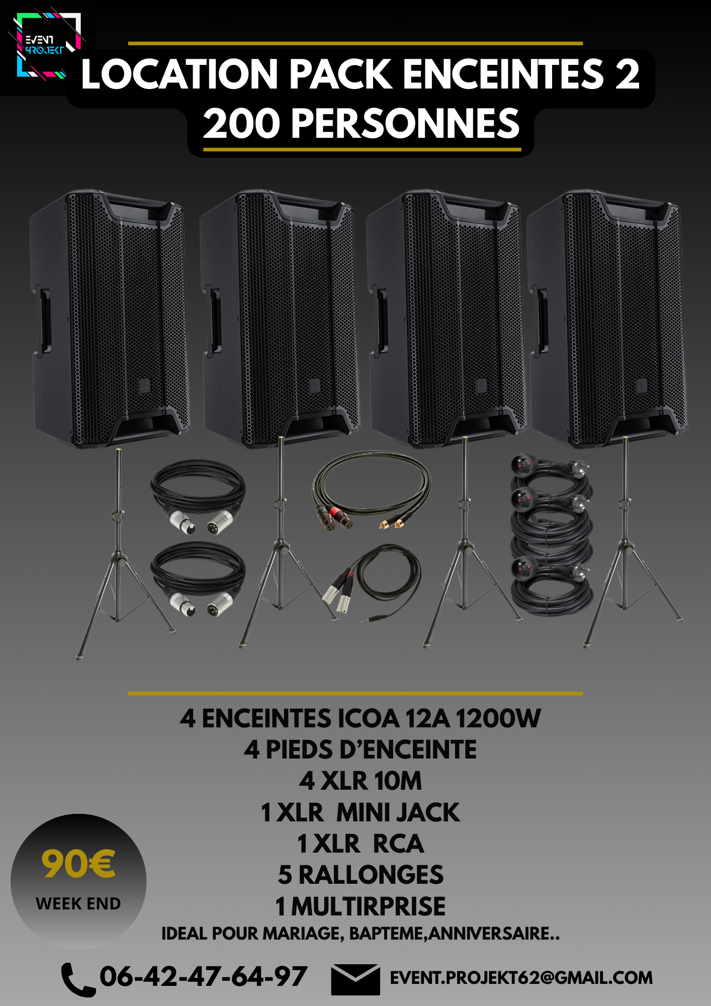 Location pack son 2 100 a 200 personnes