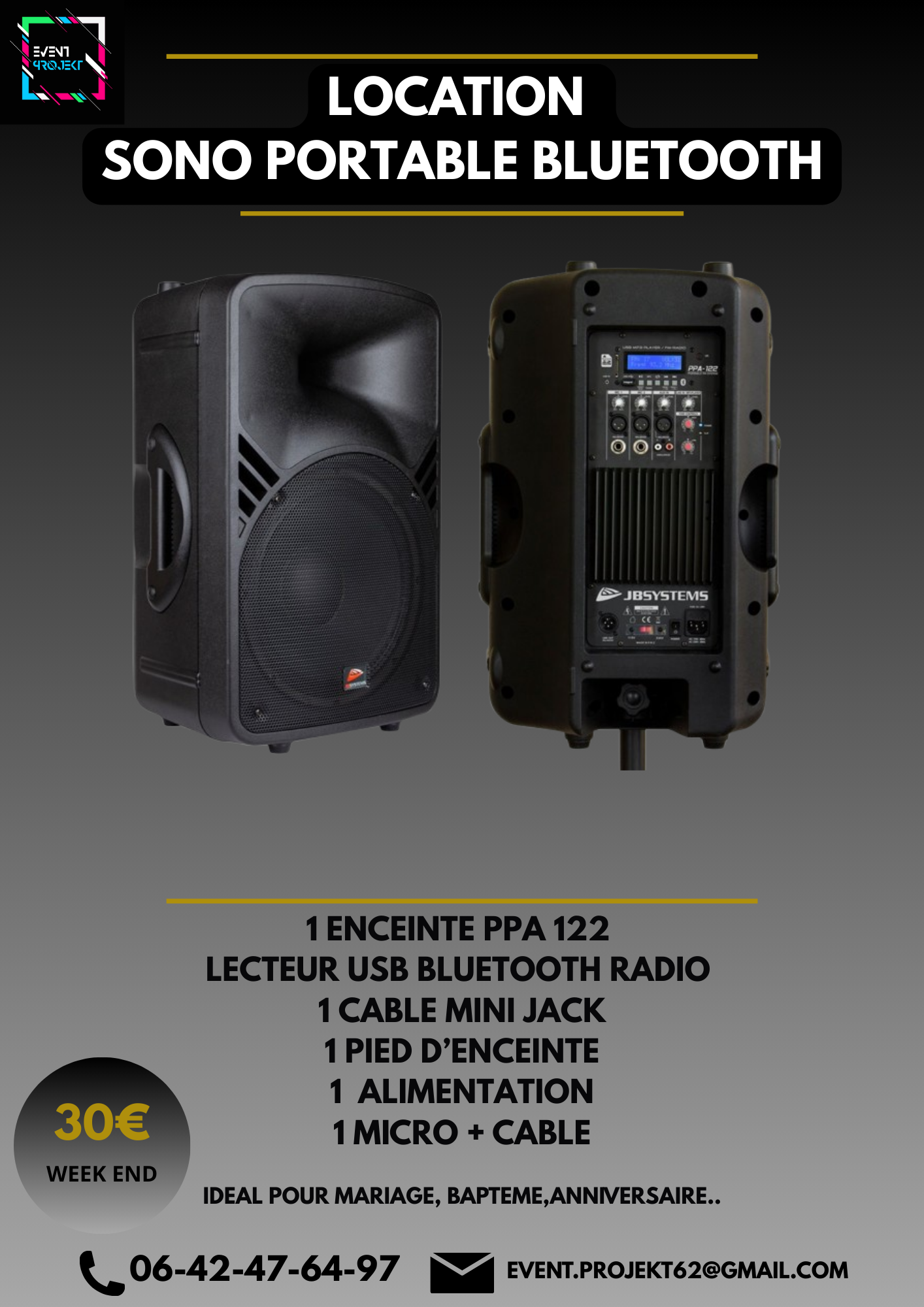 Location sono portable bluetooth