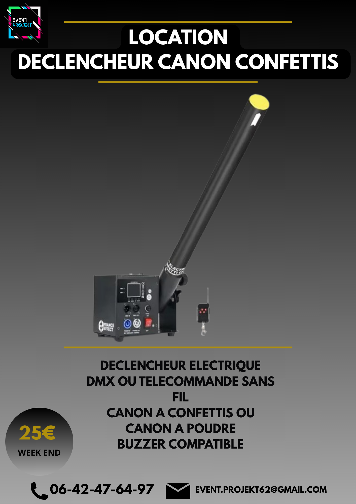 Location déclencheur canon confettis