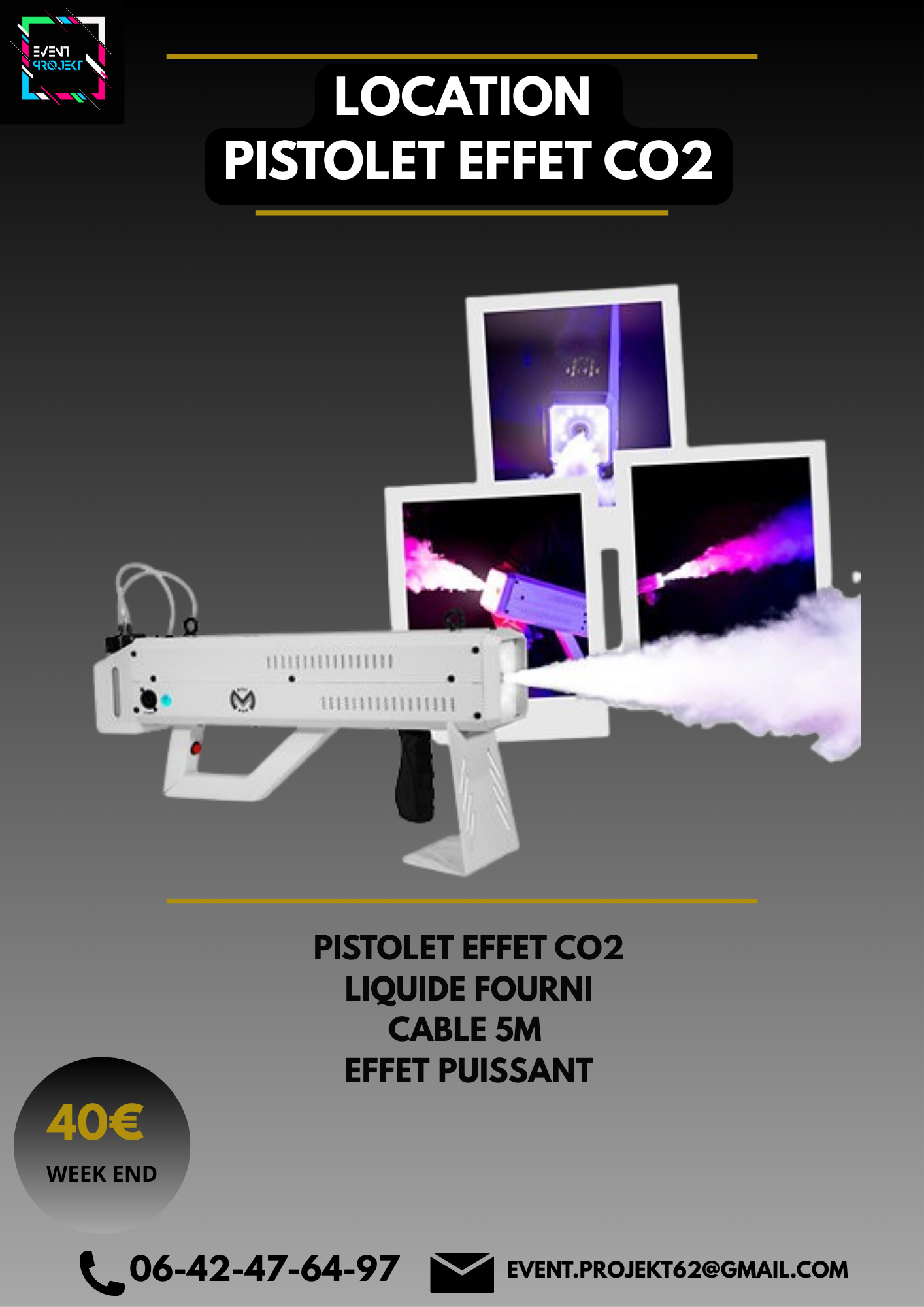 Location pistolet effet co2